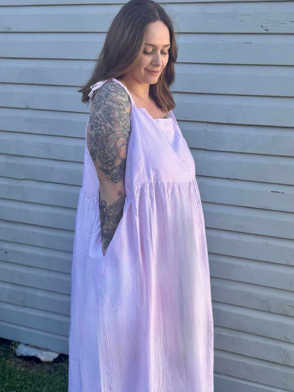 Pink/white stripe Maxi