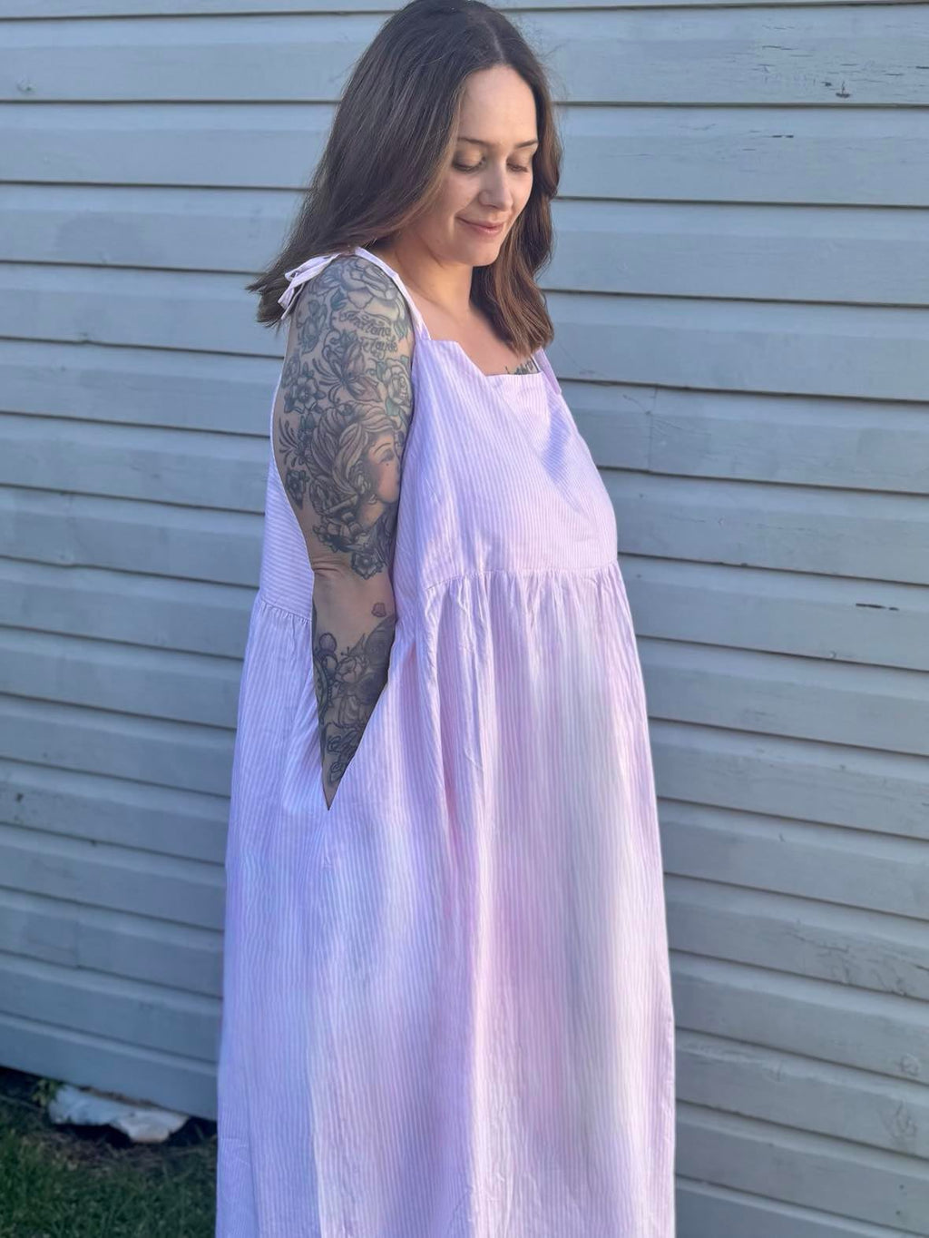 Pink/white stripe Maxi