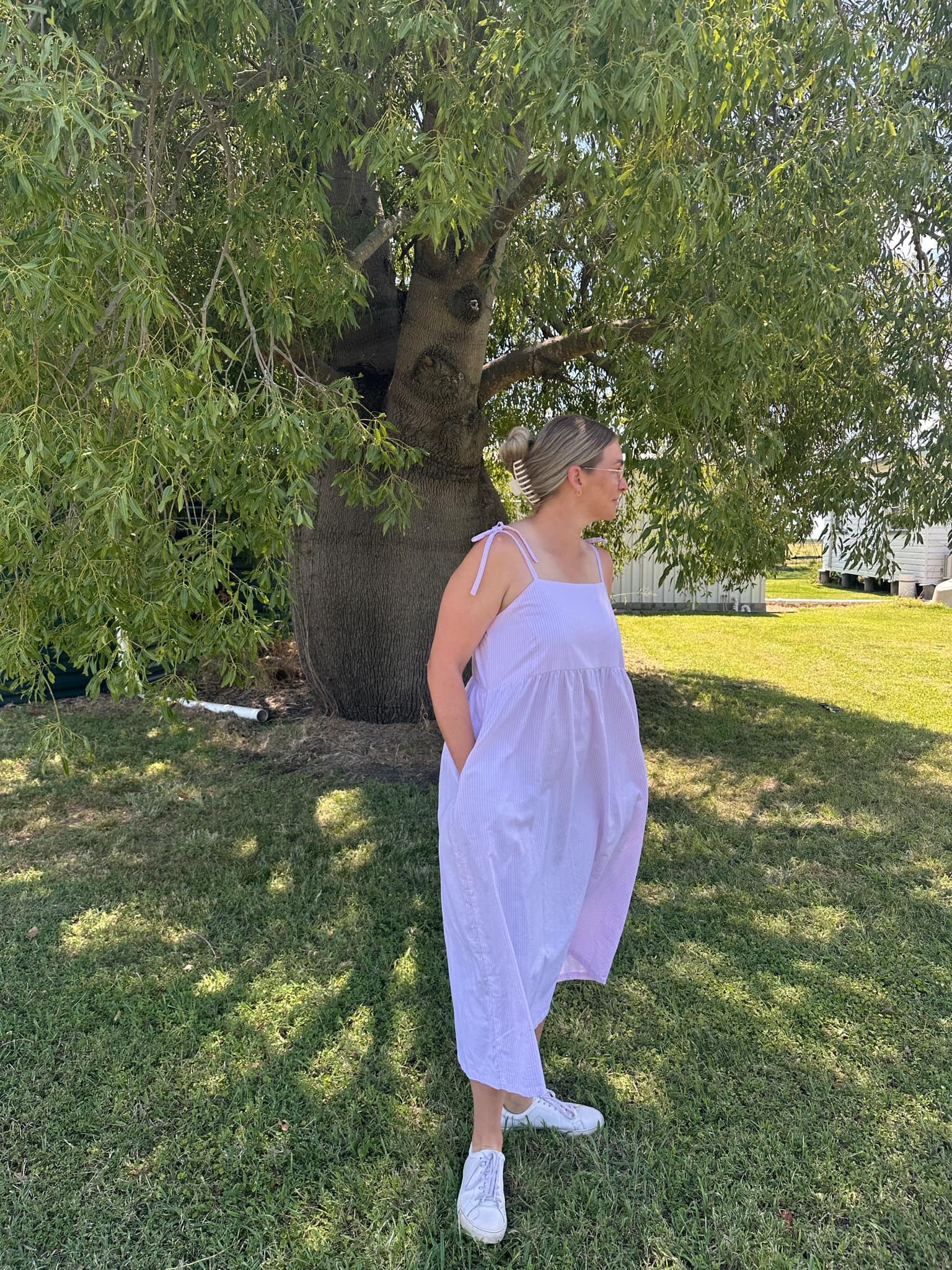 Pink/white stripe Maxi