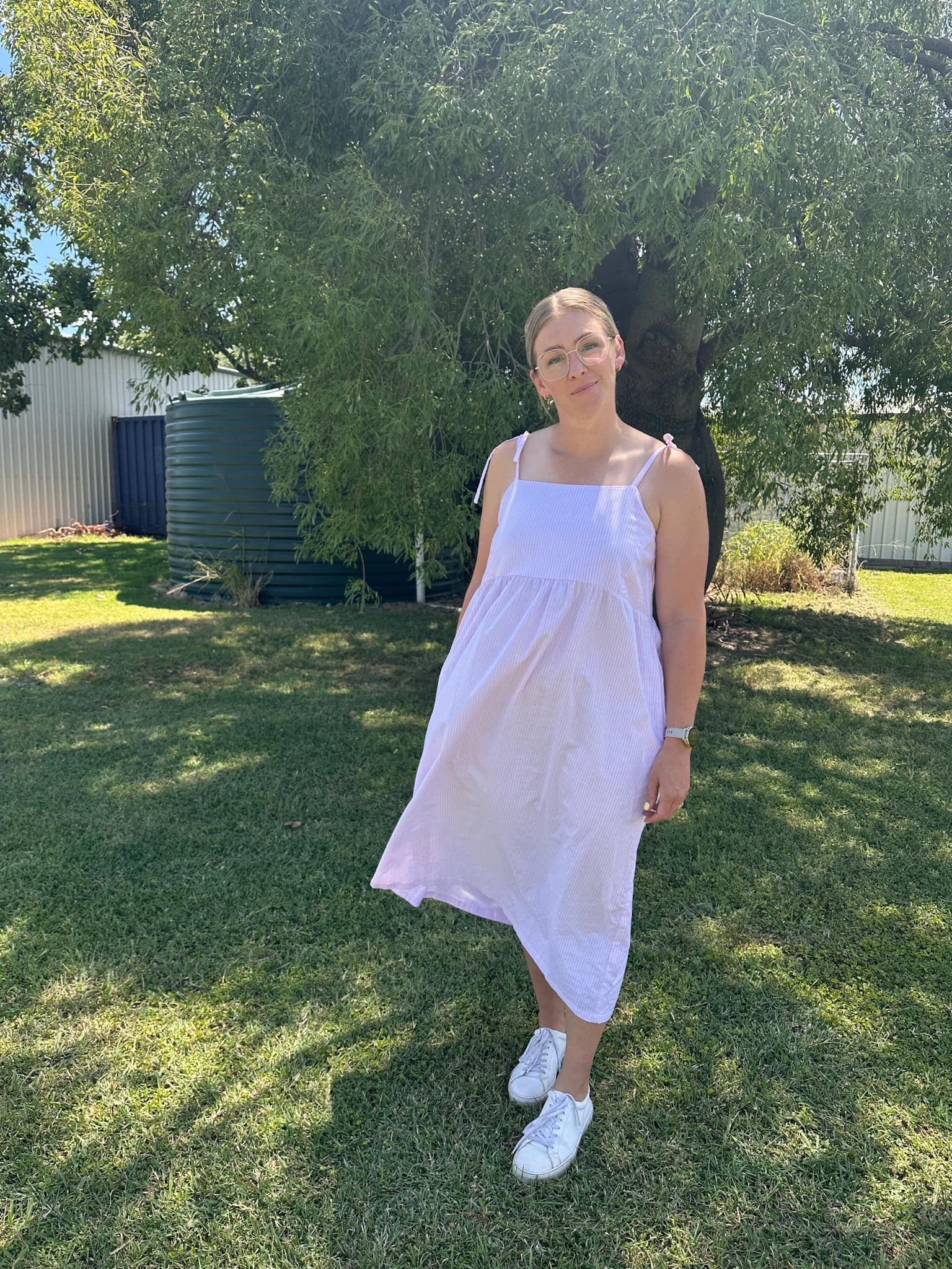 Pink/white stripe Maxi