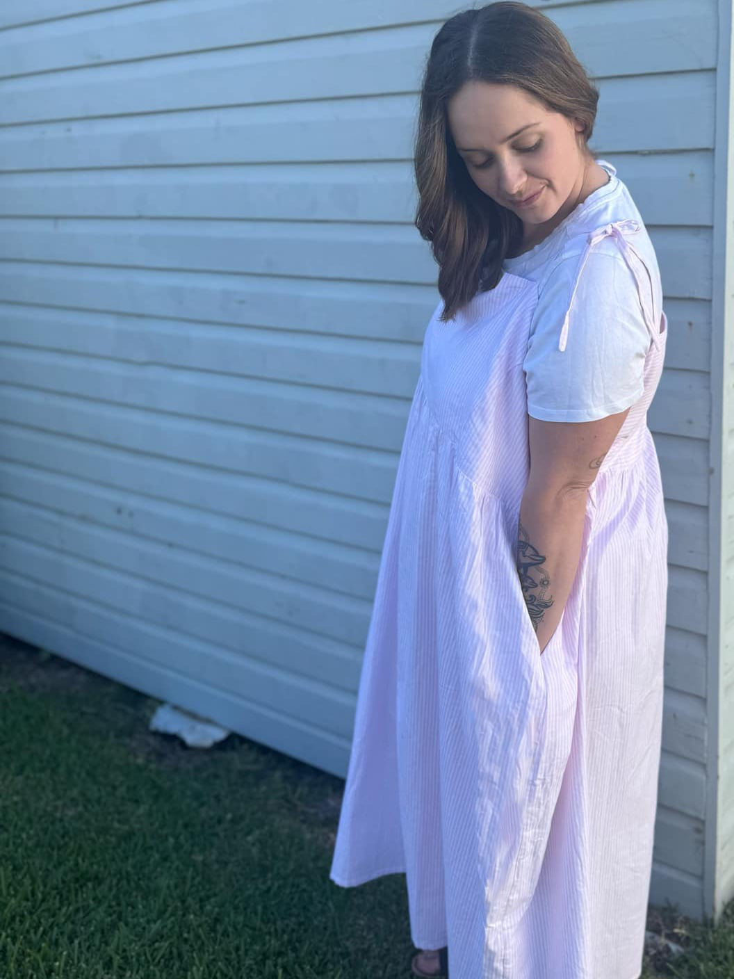 Pink/white stripe Maxi