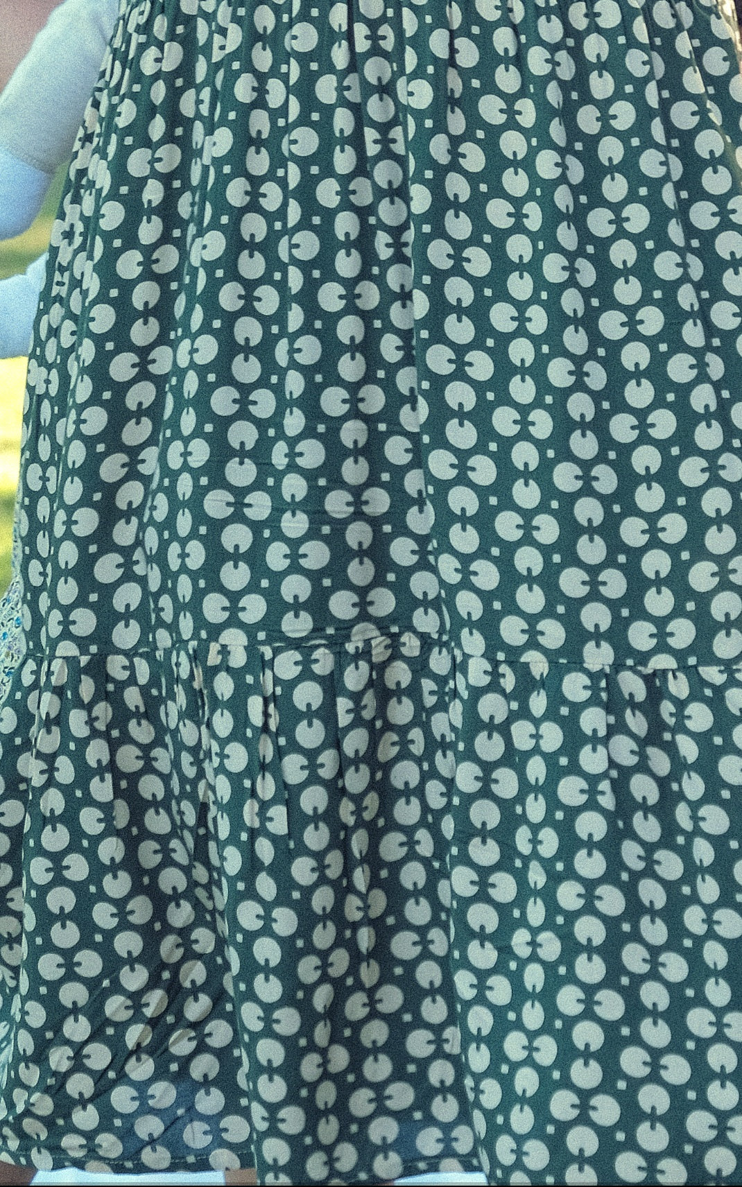 Green Circles Breastfeeding Dress