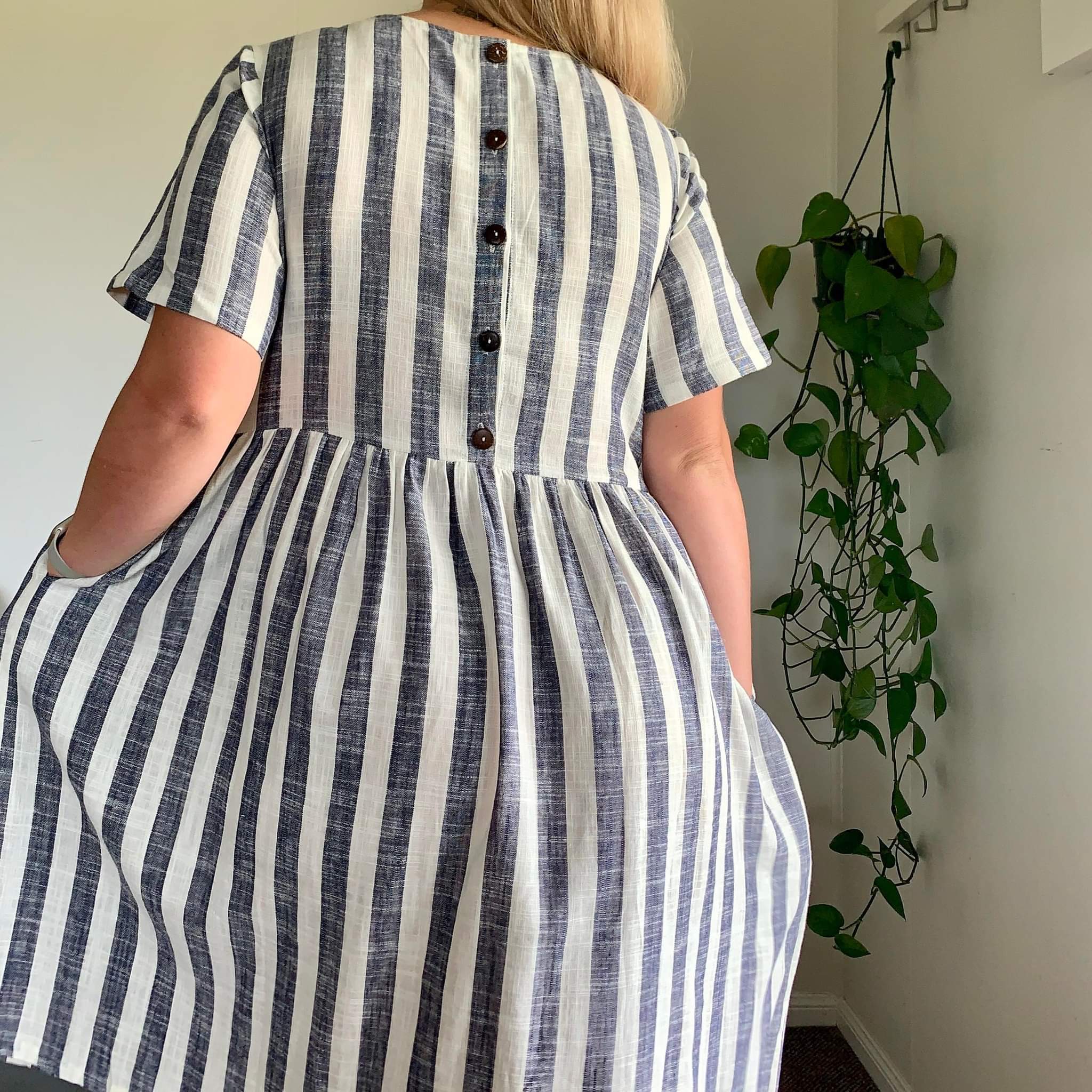 Blue Stripe Linen Liv Dress