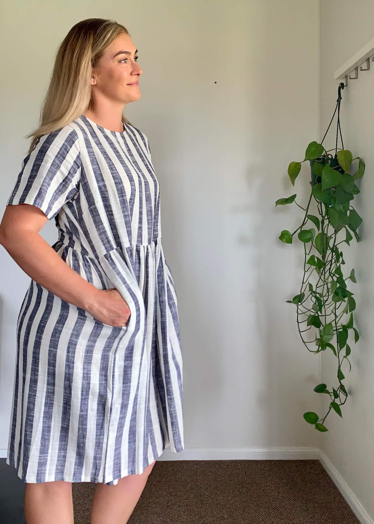 Blue Stripe Linen Liv Dress